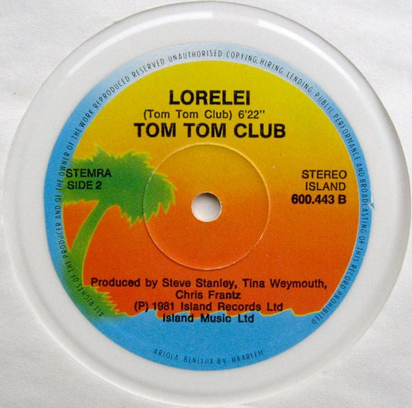 Tom Tom Club : Genius Of Love / Lorelei (12", Whi)