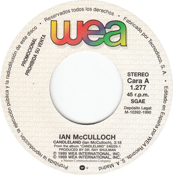Ian McCulloch : Candleland (7", Single, Promo)