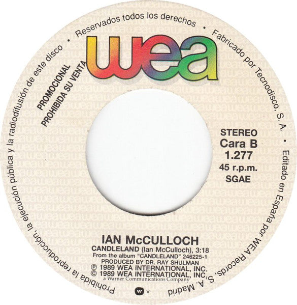 Ian McCulloch : Candleland (7", Single, Promo)
