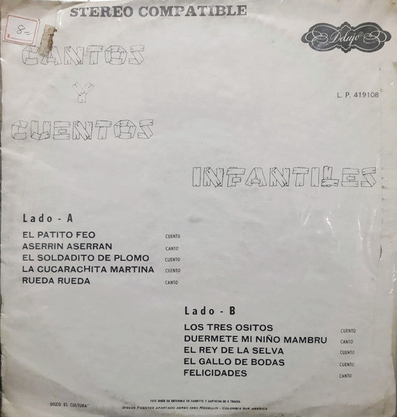 Unknown Artist : Cantos Y Cuentos Infantiles (LP)