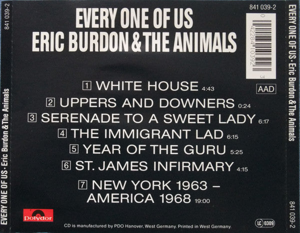 Eric Burdon & The Animals : Every One Of Us (CD, Album, RE)