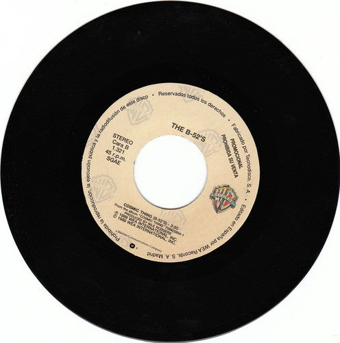 The B-52's : Cosmic Thing (7", Single, Promo)