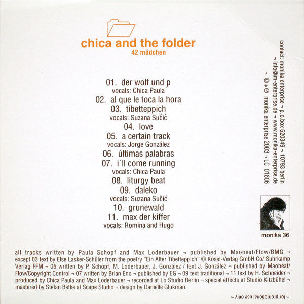 Chica And The Folder : 42 Mädchen (CD, Album, Promo)