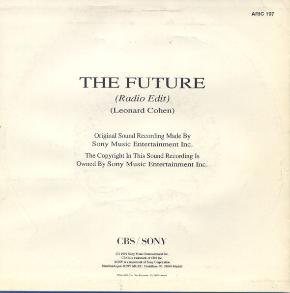 Leonard Cohen : The Future (7", S/Sided, Promo)