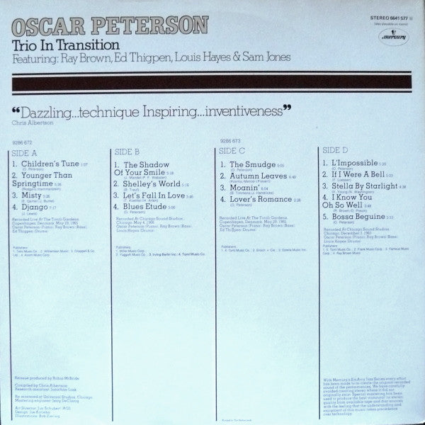 Oscar Peterson : Trio In Transition (2xLP, Comp, RM)