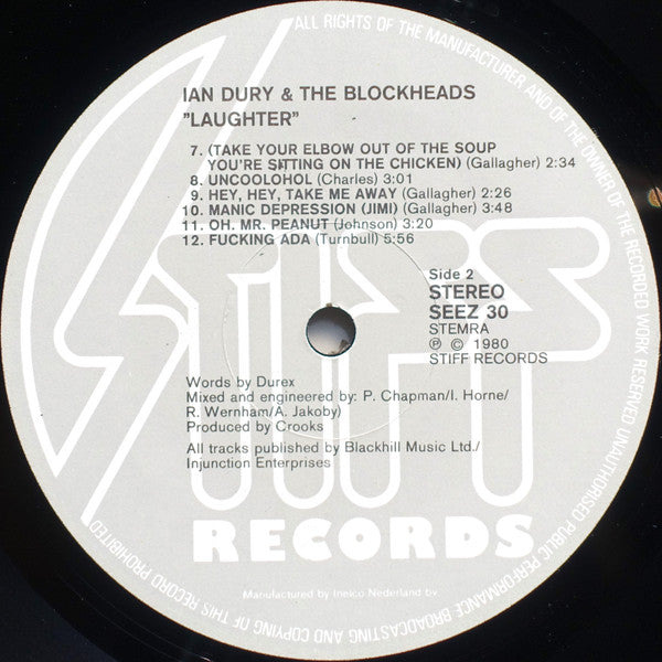 Ian Dury And The Blockheads : Laughter (LP, Album)
