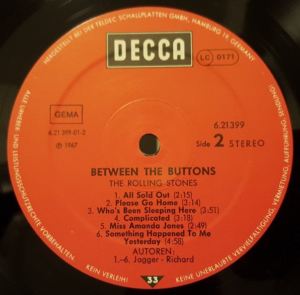 The Rolling Stones : Between The Buttons (LP, Album, RE)