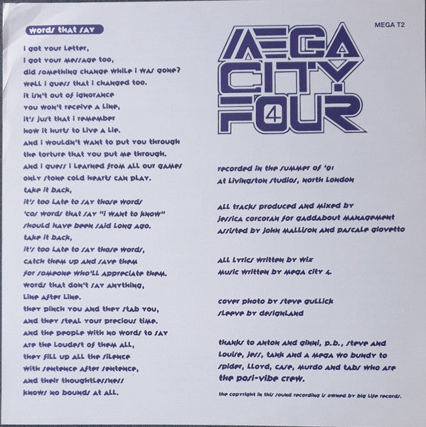 Mega City Four : Words That Say (12")