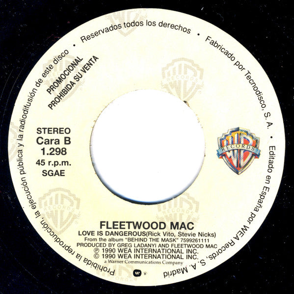 Fleetwood Mac : Love Is Dangerous (7", Single, Promo)