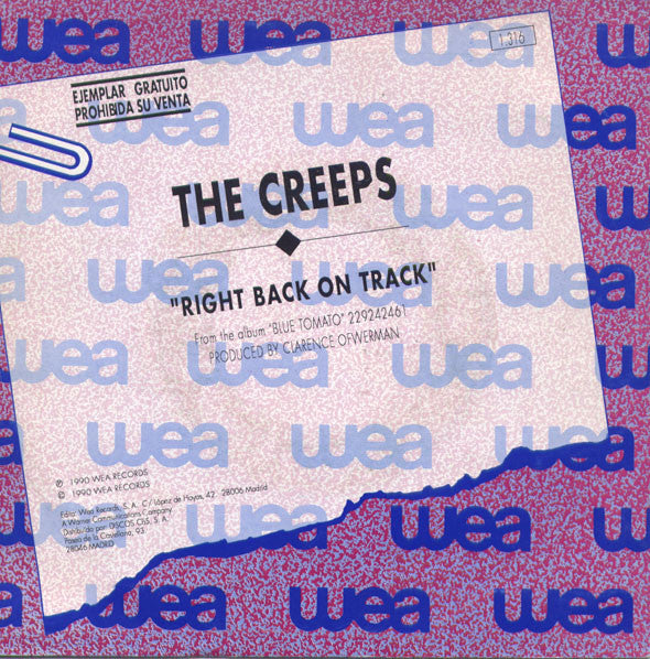 The Creeps : Right Back On Track (7", Single, Promo)