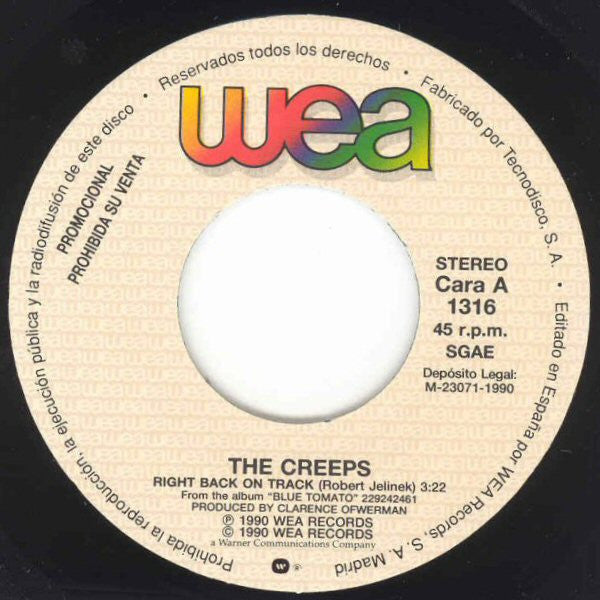 The Creeps : Right Back On Track (7", Single, Promo)