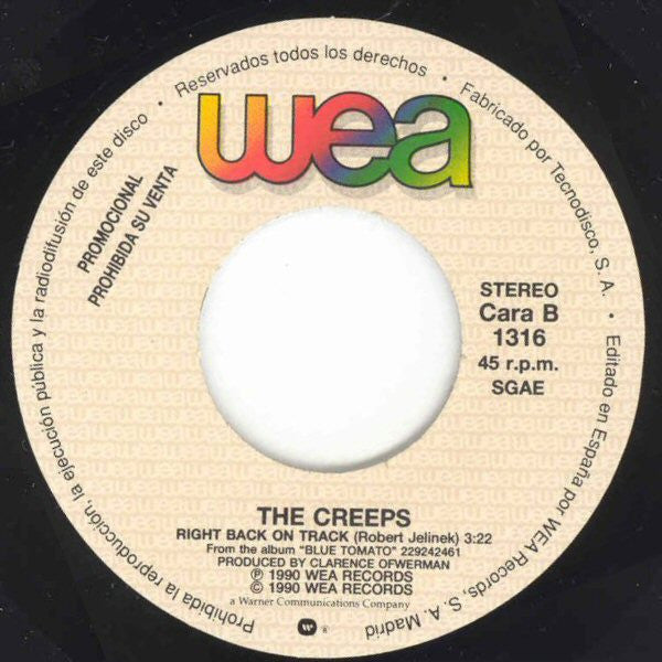 The Creeps : Right Back On Track (7", Single, Promo)