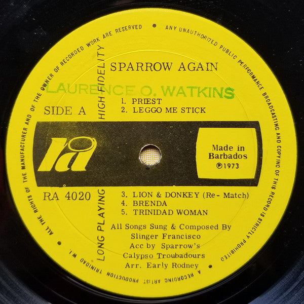 Mighty Sparrow : Knock Dem Down (LP, Album)