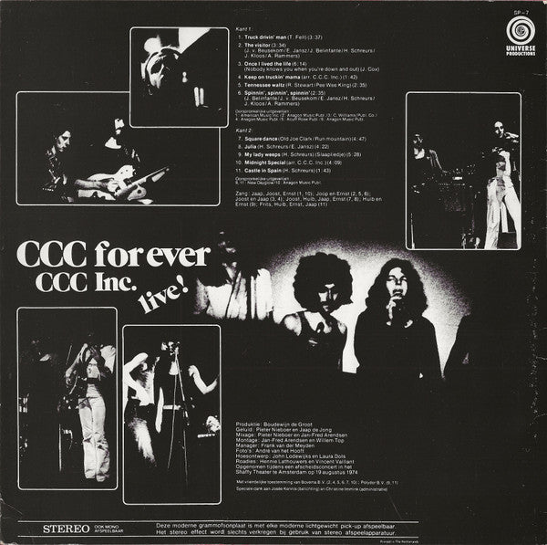 CCC Inc.* : The Best Of CCC Inc. Live! (LP, Album, RE)