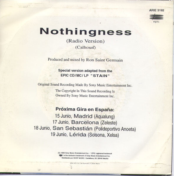 Living Colour : Nothingness (7", S/Sided, Promo)