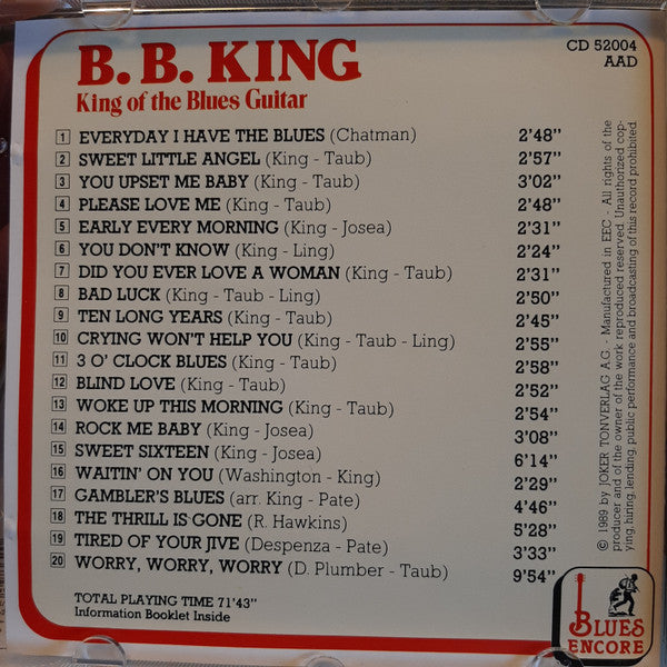B.B. King : King Of The Blues Guitar (CD, Comp)