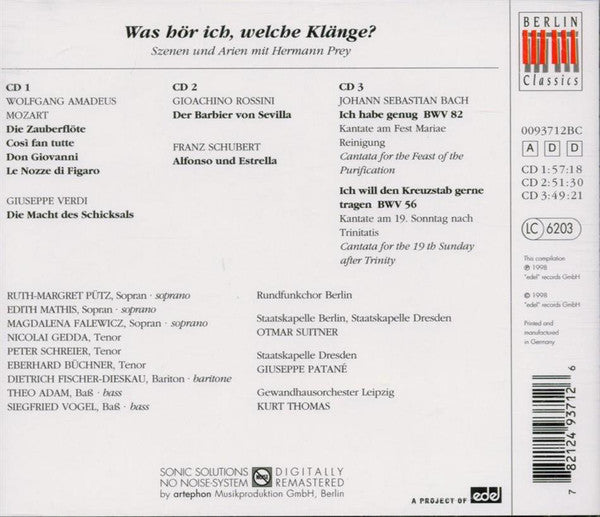 Hermann Prey : Was Hör Ich, Welche Klänge? (3xCD, Comp, RM)