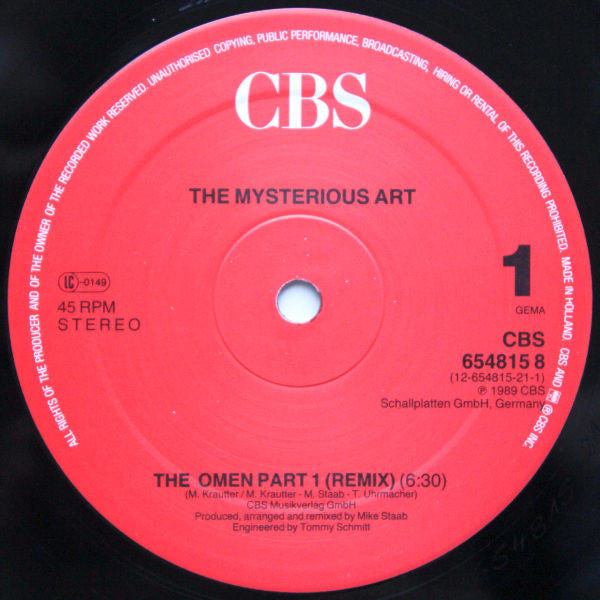 Mysterious Art : The Omen Part 1 (Remix) (12", Maxi)