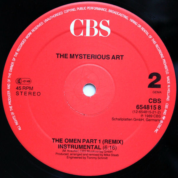 Mysterious Art : The Omen Part 1 (Remix) (12", Maxi)