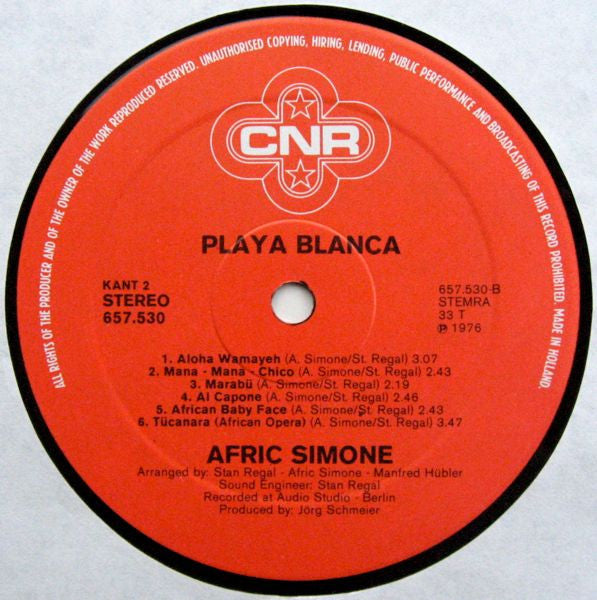 Afric Simone : Aloha Playa Blanca (LP, Album)