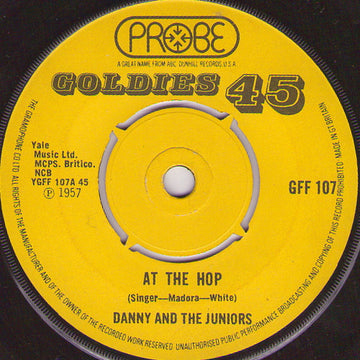 Danny And The Juniors* : At The Hop / Rock And Roll Is Here To Stay (7", Single)