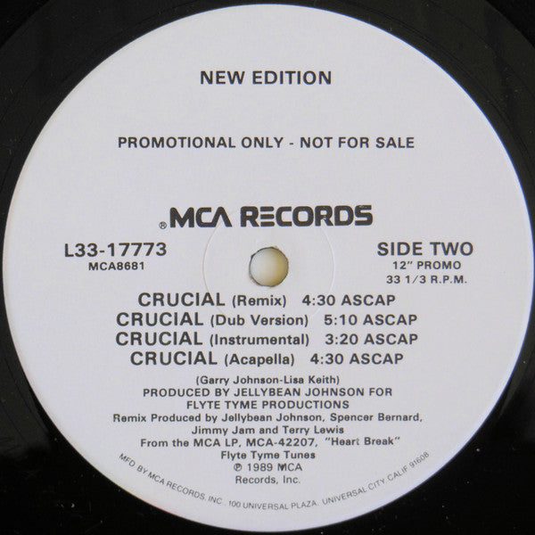 New Edition : Crucial (12", Single, Promo)