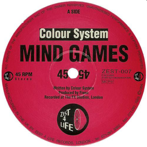 Colour System Inc : Mind Games / So Right (12")