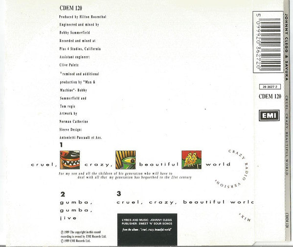 Johnny Clegg & Savuka : Cruel, Crazy, Beautiful World (CD, Maxi)