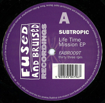 Subtropic : Life Time Mission EP (12", EP)