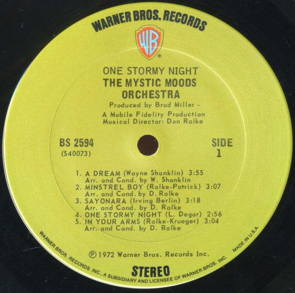 The Mystic Moods Orchestra : One Stormy Night (LP, Album, RE)