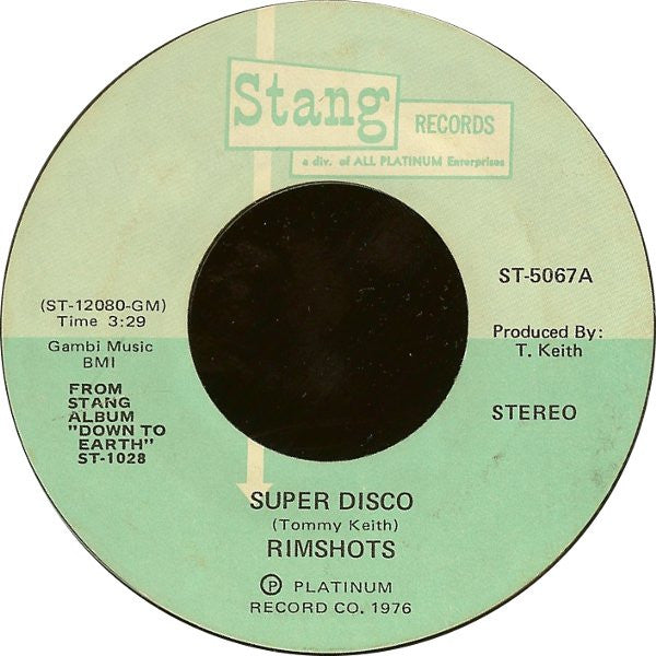 The Rimshots : Super Disco (7", Styrene, She)
