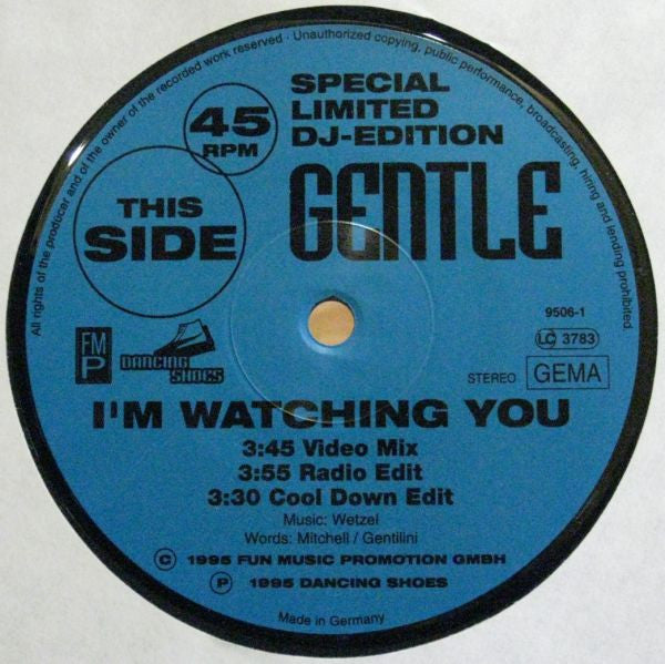 Gentle (3) : I'm Watching You (12", S/Sided, Ltd)