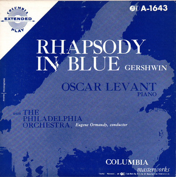 George Gershwin - Oscar Levant / The Philadelphia Orchestra / Eugene Ormandy : Rhapsody In Blue (7", EP)
