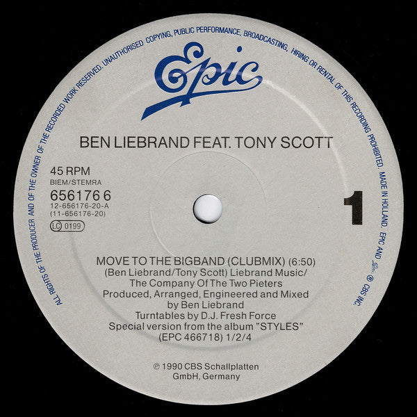 Ben Liebrand Feat. Tony Scott : Move To The Bigband (12", Maxi)