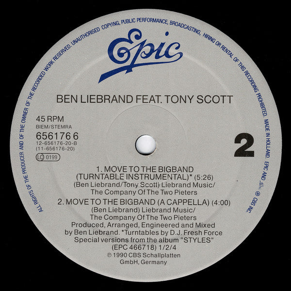 Ben Liebrand Feat. Tony Scott : Move To The Bigband (12", Maxi)