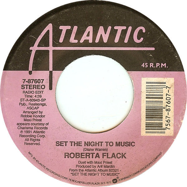 Roberta Flack : Set The Night To Music / Natural Thing (7", Single, Spe)