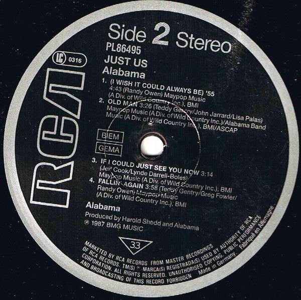 Alabama : Just Us (LP, Album)