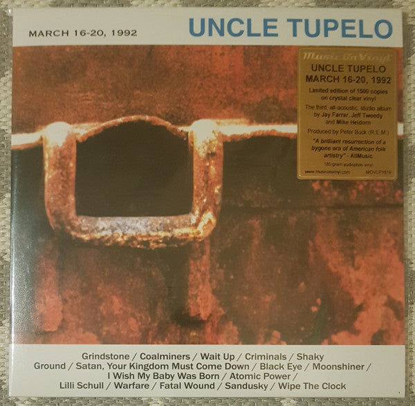 Uncle Tupelo : March 16-20, 1992 (LP, Album, Ltd, RE, RM, Cle)