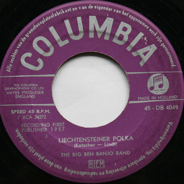The Big Ben Banjo Band : Liechtensteiner Polka (7", Single)