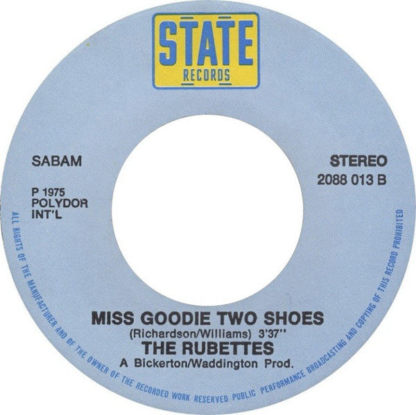 The Rubettes : Little Darling / Miss Goodie Two Shoes (7", Single)