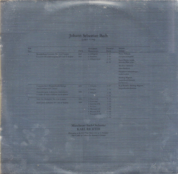 Johann Sebastian Bach - Karl Richter, Münchener Bach-Orchester : Concertos BWV 1047, BWV 1060, Suite BWV 1066 (LP)