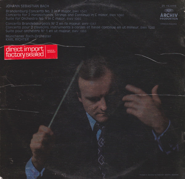 Johann Sebastian Bach - Karl Richter, Münchener Bach-Orchester : Concertos BWV 1047, BWV 1060, Suite BWV 1066 (LP)