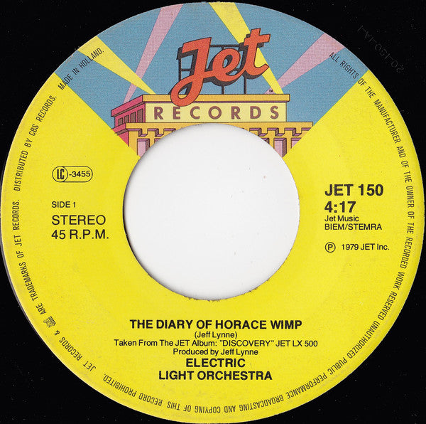 The Electric Light Orchestra* : The Diary Of Horace Wimp (7", Single)