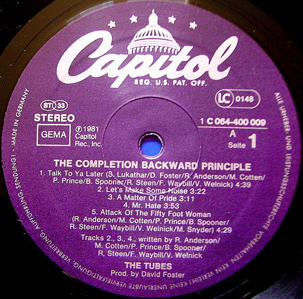 The Tubes : The Completion Backward Principle (LP, Album)