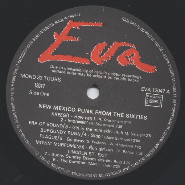 Various : New Mexico Punk From The Sixties (LP, Comp, Mono)