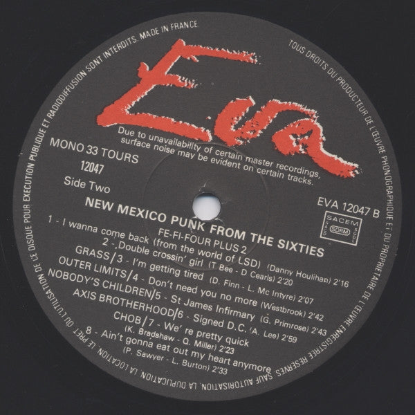 Various : New Mexico Punk From The Sixties (LP, Comp, Mono)