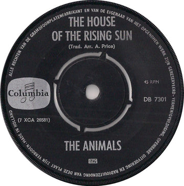 The Animals : The House Of The Rising Sun (7", Single)