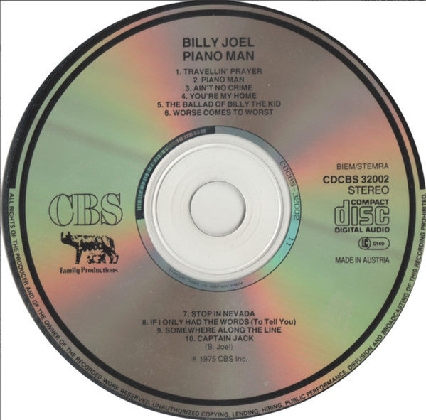 Billy Joel : Piano Man (CD, Album, RE)