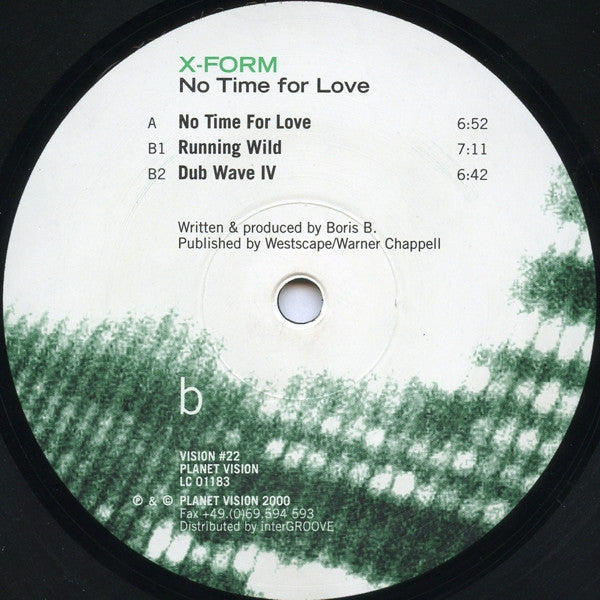 X-Form : No Time For Love / Running Wild (12")