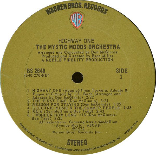 The Mystic Moods Orchestra : Highway One (LP, Album)